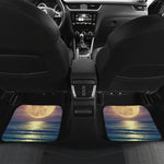 Moon Beach Print Front and Back Car Floor Mats