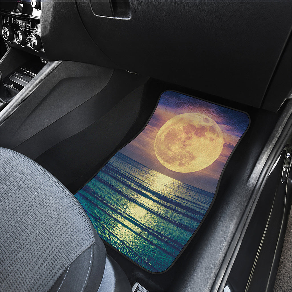Moon Beach Print Front and Back Car Floor Mats
