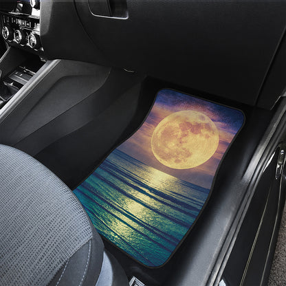 Moon Beach Print Front and Back Car Floor Mats