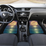 Moon Beach Print Front Car Floor Mats