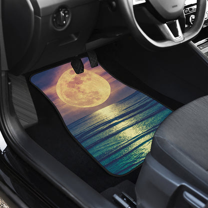 Moon Beach Print Front Car Floor Mats