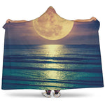 Moon Beach Print Hooded Blanket