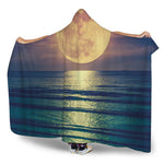 Moon Beach Print Hooded Blanket
