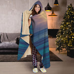 Moon Beach Print Hooded Blanket