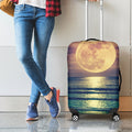 Moon Beach Print Luggage Cover