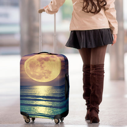 Moon Beach Print Luggage Cover