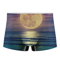 Moon Beach Print Men's Boxer Briefs