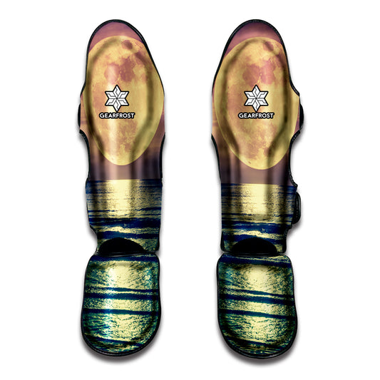 Moon Beach Print Muay Thai Shin Guard