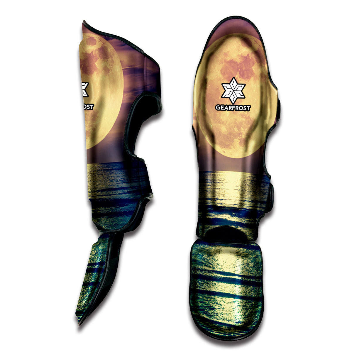 Moon Beach Print Muay Thai Shin Guard