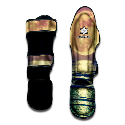 Moon Beach Print Muay Thai Shin Guard