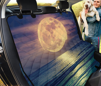 Moon Beach Print Pet Car Back Seat Cover