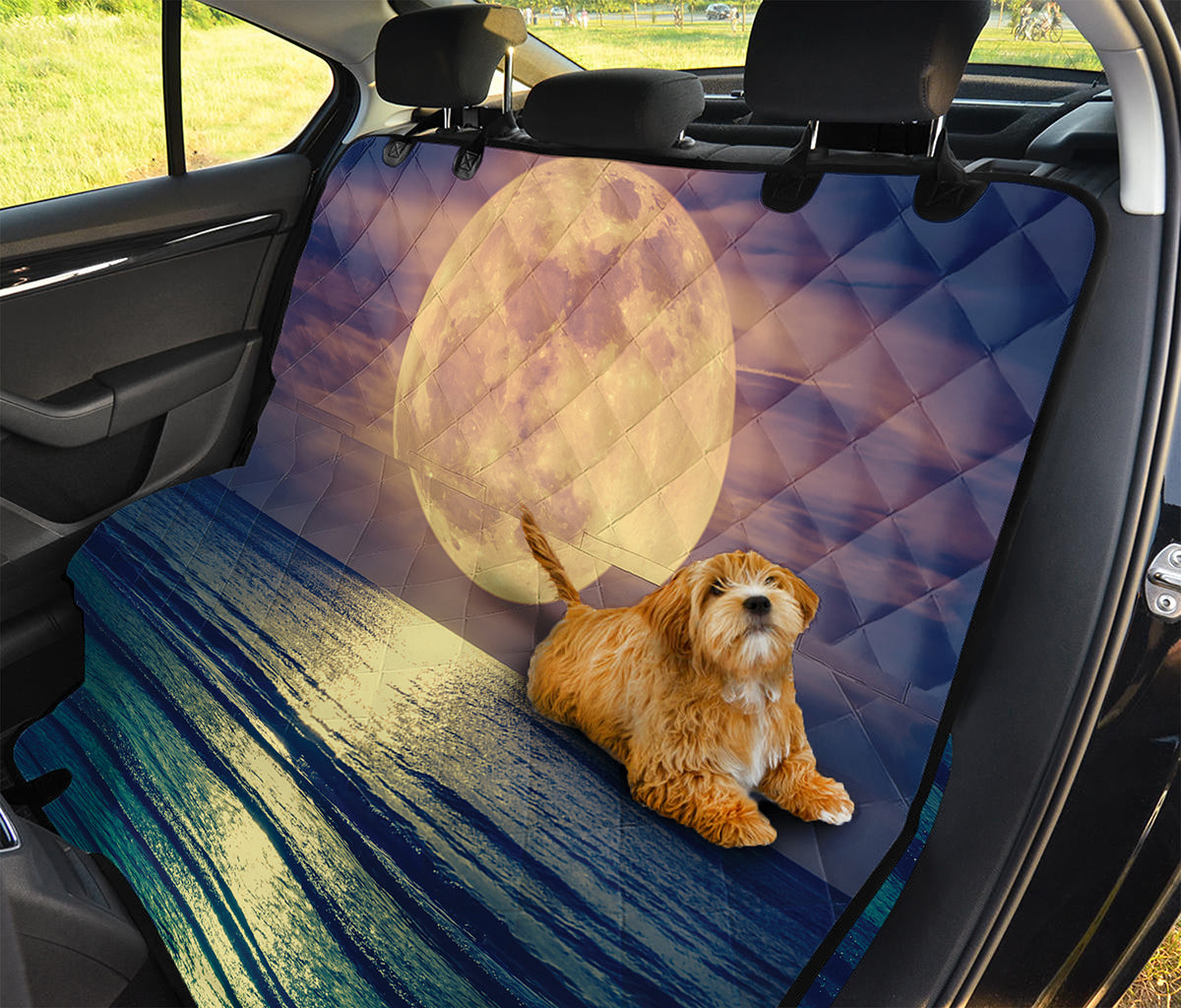 Moon Beach Print Pet Car Back Seat Cover
