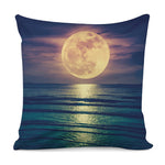 Moon Beach Print Pillow Cover
