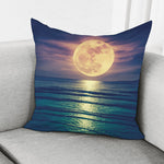 Moon Beach Print Pillow Cover