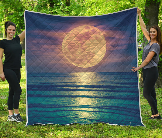 Moon Beach Print Quilt