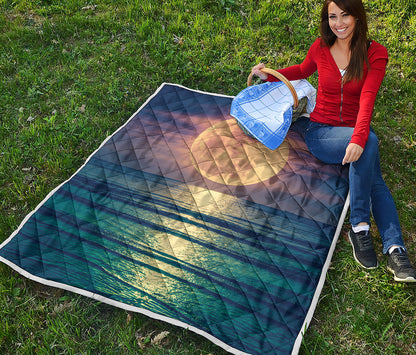 Moon Beach Print Quilt
