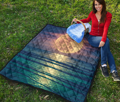 Moon Beach Print Quilt