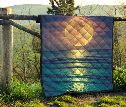 Moon Beach Print Quilt