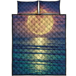 Moon Beach Print Quilt Bed Set