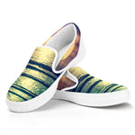 Moon Beach Print White Slip On Shoes