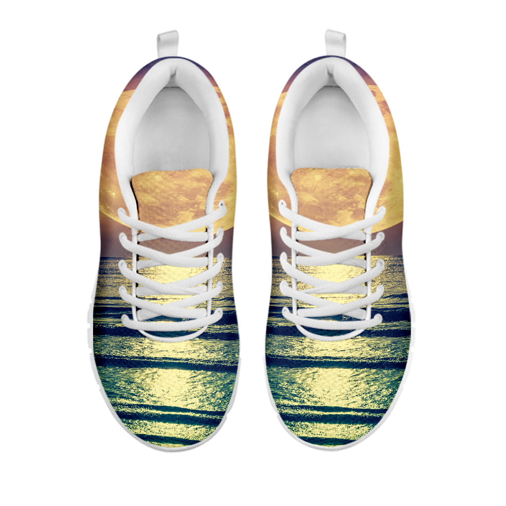 Moon Beach Print White Sneakers