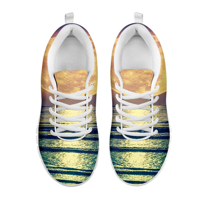 Moon Beach Print White Sneakers