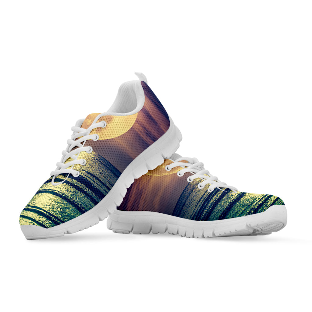 Moon Beach Print White Sneakers