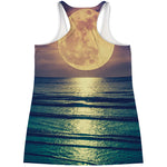 Moon Beach Print Women's Racerback Tank Top