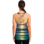 Moon Beach Print Women's Racerback Tank Top
