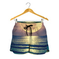 Moon Beach Print Women's Shorts