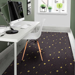 Moon Phase And Stars Pattern Print Area Rug