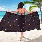 Moon Phase And Stars Pattern Print Beach Sarong Wrap
