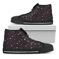 Moon Phase And Stars Pattern Print Black High Top Sneakers