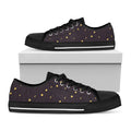 Moon Phase And Stars Pattern Print Black Low Top Sneakers