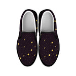 Moon Phase And Stars Pattern Print Black Slip On Shoes