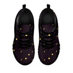 Moon Phase And Stars Pattern Print Black Sneakers
