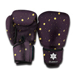 Moon Phase And Stars Pattern Print Boxing Gloves
