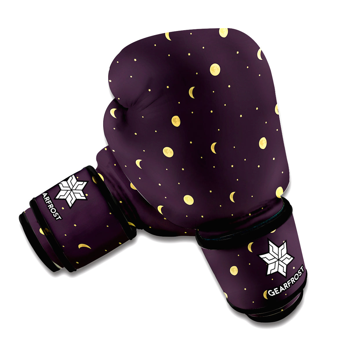 Moon Phase And Stars Pattern Print Boxing Gloves