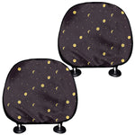 Moon Phase And Stars Pattern Print Car Headrest Covers