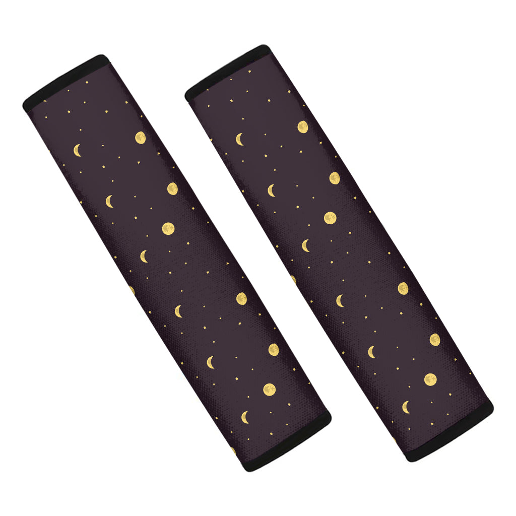 Moon Phase And Stars Pattern Print Car Seat Belt Covers