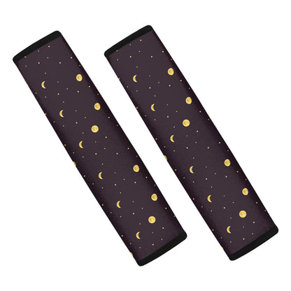 Moon Phase And Stars Pattern Print Car Seat Belt Covers