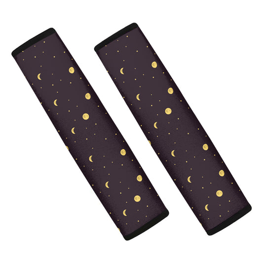 Moon Phase And Stars Pattern Print Car Seat Belt Covers