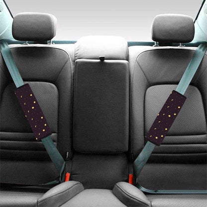 Moon Phase And Stars Pattern Print Car Seat Belt Covers