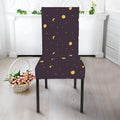 Moon Phase And Stars Pattern Print Dining Chair Slipcover