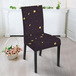 Moon Phase And Stars Pattern Print Dining Chair Slipcover