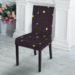 Moon Phase And Stars Pattern Print Dining Chair Slipcover
