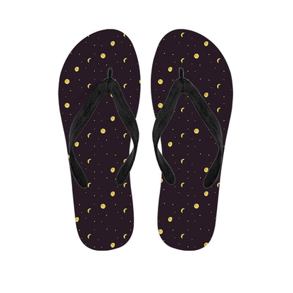 Moon Phase And Stars Pattern Print Flip Flops