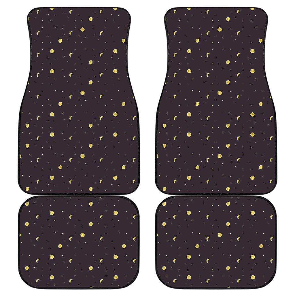Moon Phase And Stars Pattern Print Front and Back Car Floor Mats