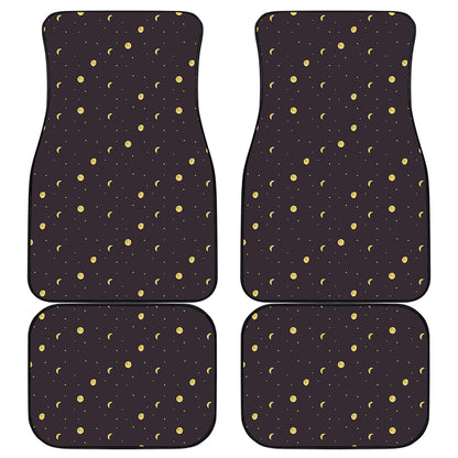 Moon Phase And Stars Pattern Print Front and Back Car Floor Mats