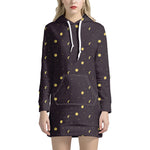 Moon Phase And Stars Pattern Print Hoodie Dress
